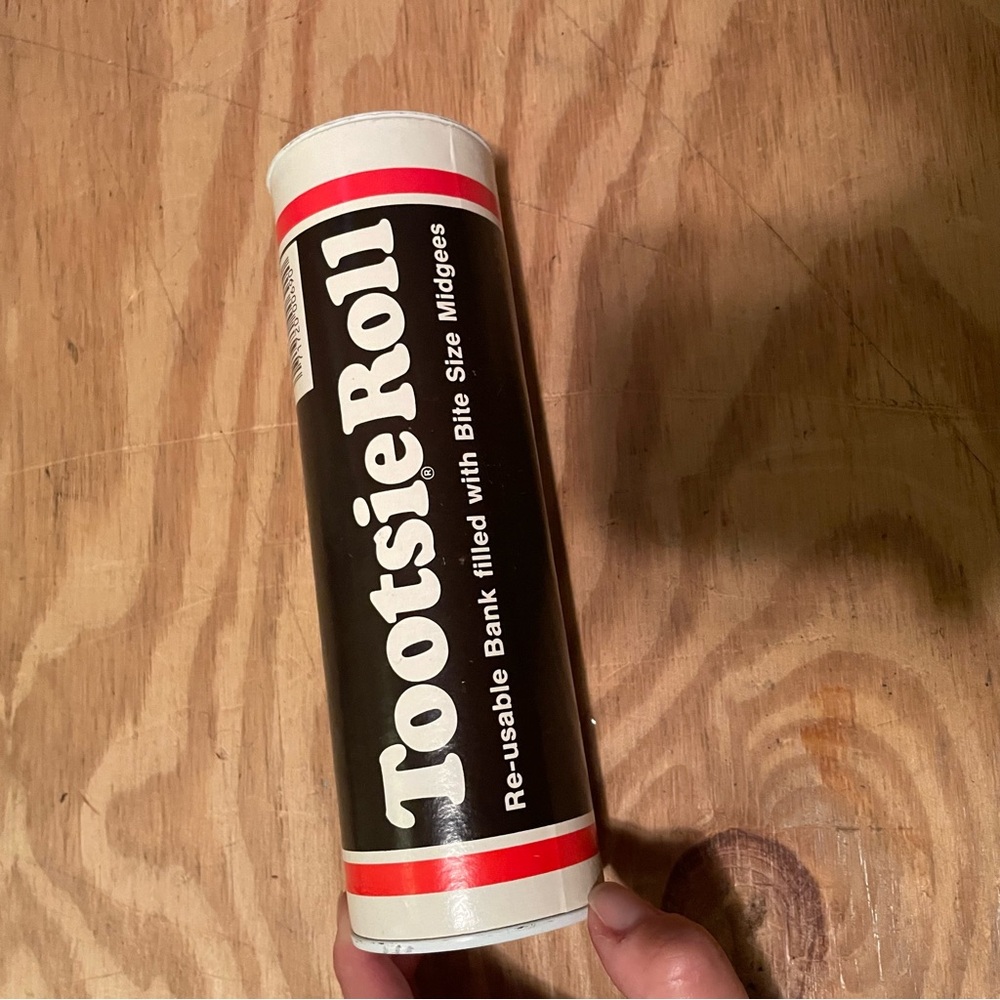 Vintage 1980s Tootsie Roll Tube Coin Bank